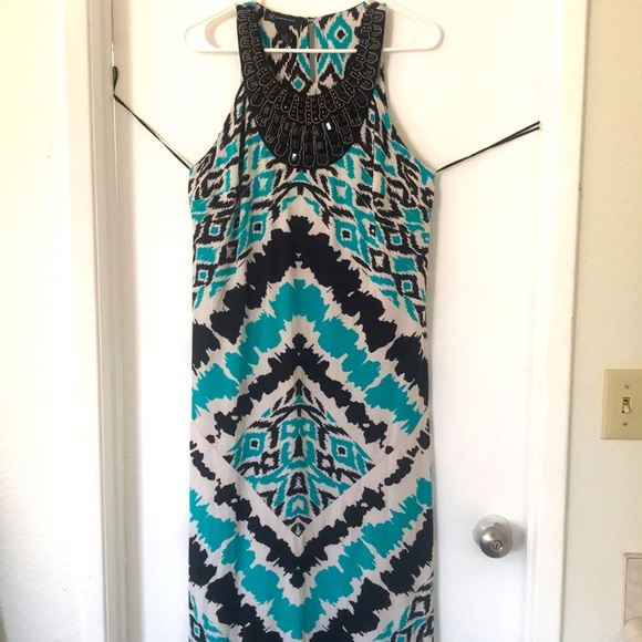 INC Maxi dress with embellishment on neck - Picture 1 of 4